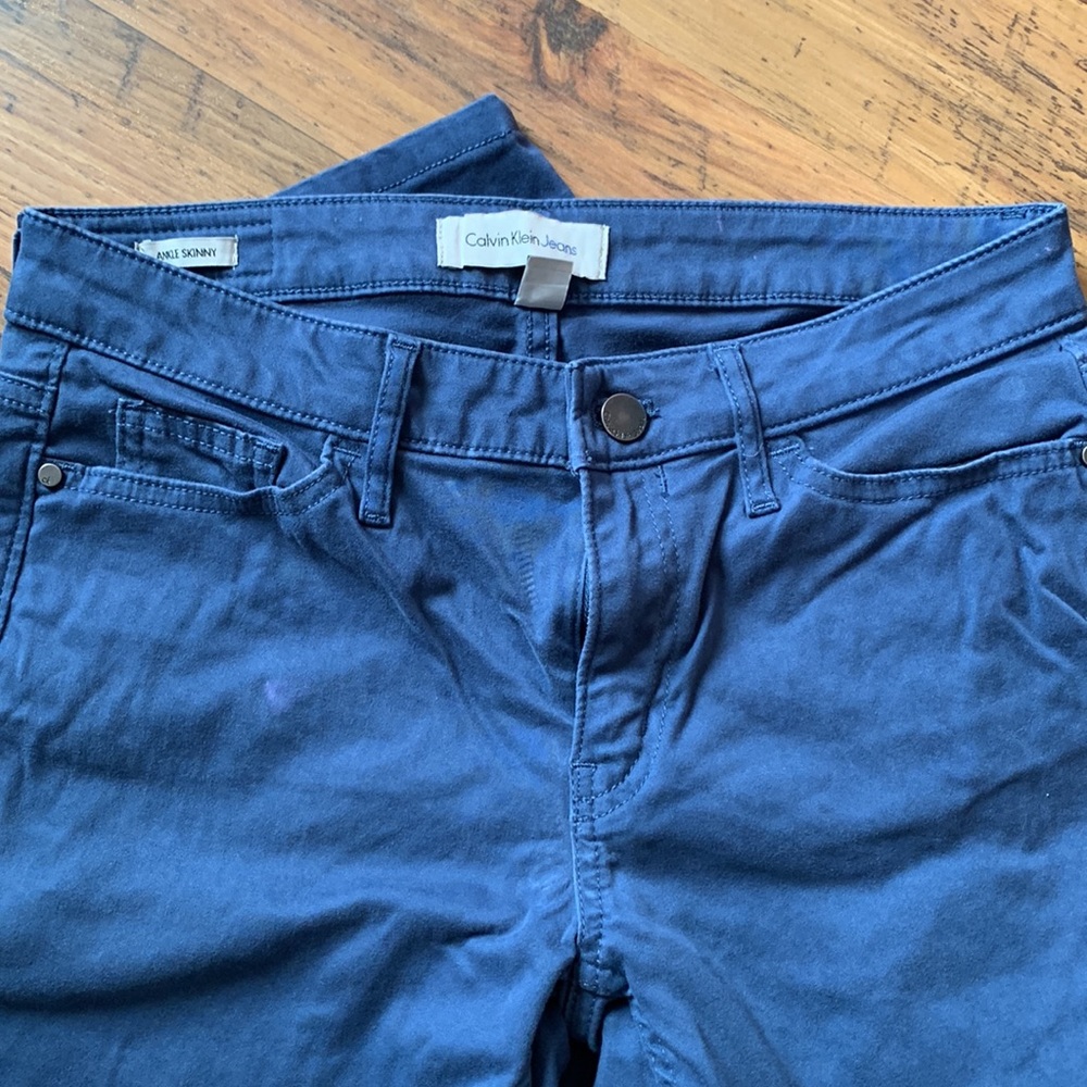 Calvin Klein Blue Skinny Ankle Jeans C6 - Picture 2 of 7